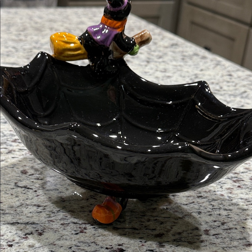 Vintage Halloween Witch Spiderweb Candy Bowl. New condition. - Picture 7 of 10